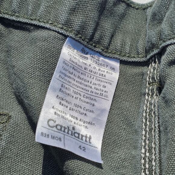 Vintage Carhartt Shorts Mens 42 Moss Green Pockets 8.5" Inseam Workwear Cargo - Picture 5 of 9